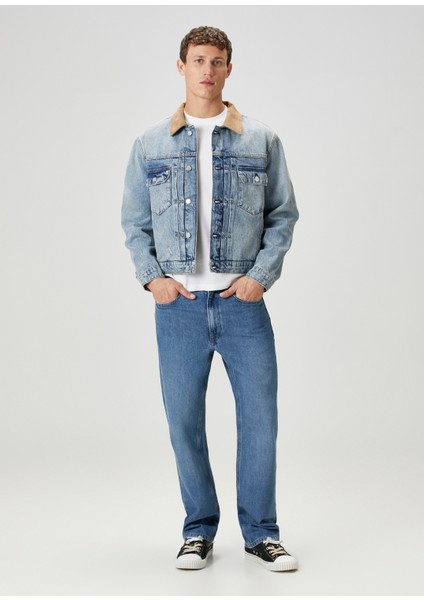 Mavi Yakası Garnili Denim Mont fiyatları