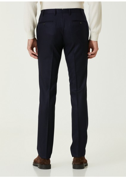 Regular Fit Lacivert Yün Pantolon