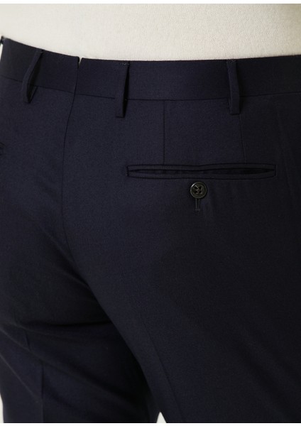 Regular Fit Lacivert Yün Pantolon