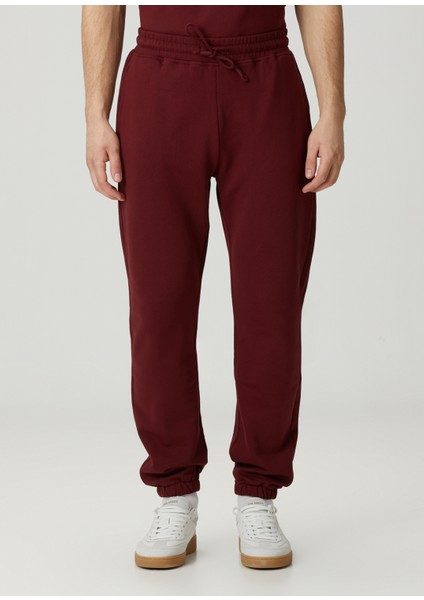 Bordo Beli Kordonlu Jogger Eşofman Altı