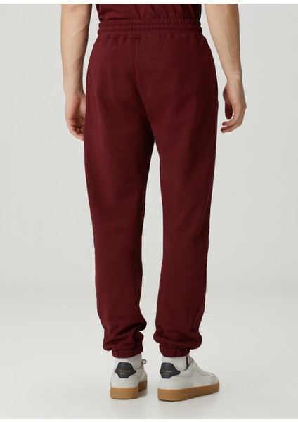 Bordo Beli Kordonlu Jogger Eşofman Altı