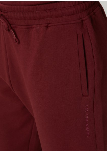 Bordo Beli Kordonlu Jogger Eşofman Altı