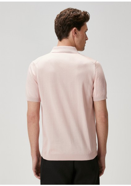 Pembe Polo Yaka Kısa Kollu Triko indirimleri
