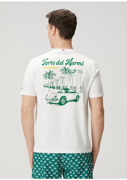 Beyaz Yeşil Logo Detaylı T-Shirt fırsatları