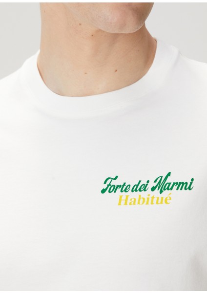Beyaz Yeşil Logo Detaylı T-Shirt indirimleri
