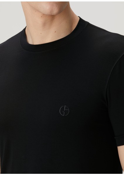 Siyah Logo Nakışlı T-Shirt indirimleri