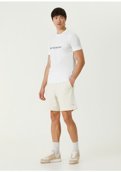 Slim Fit Beyaz Logo Baskılı T-Shirt fiyatları
