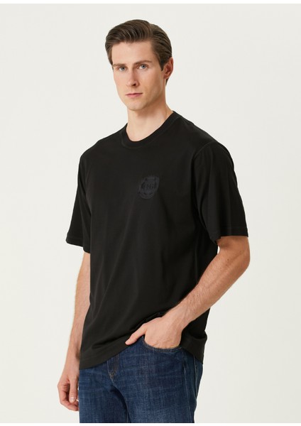 Siyah Logo Patchli T-Shirt modelleri