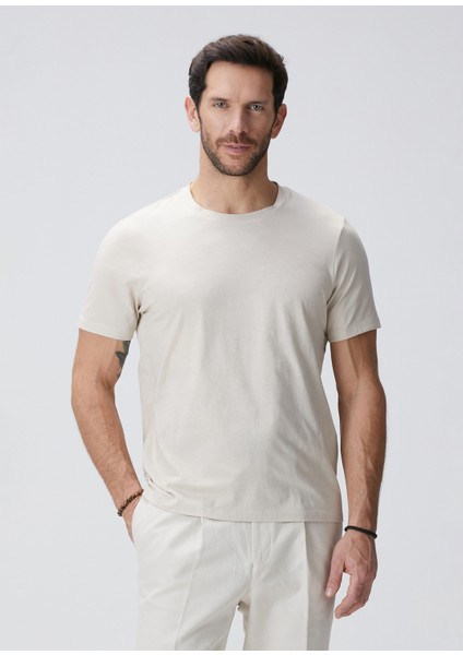 Bej Basic T-Shirt
