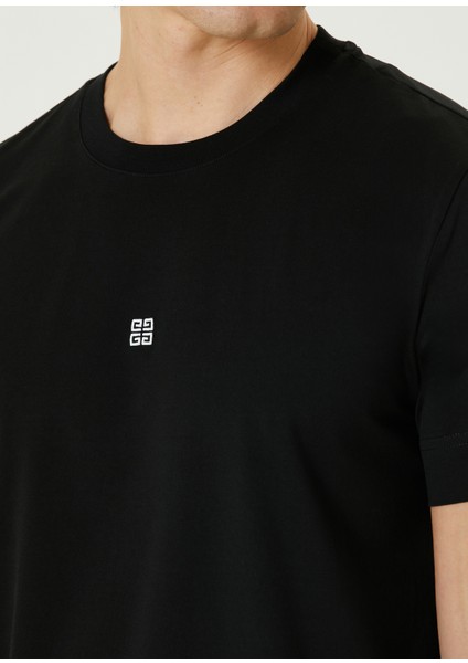 Slim Fit 4g Siyah Logo Nakışlı T-Shirt indirimleri