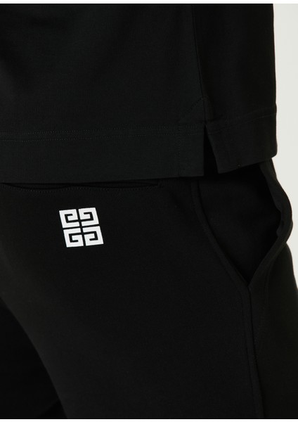 Slim Fit 4g Siyah Logo Nakışlı T-Shirt