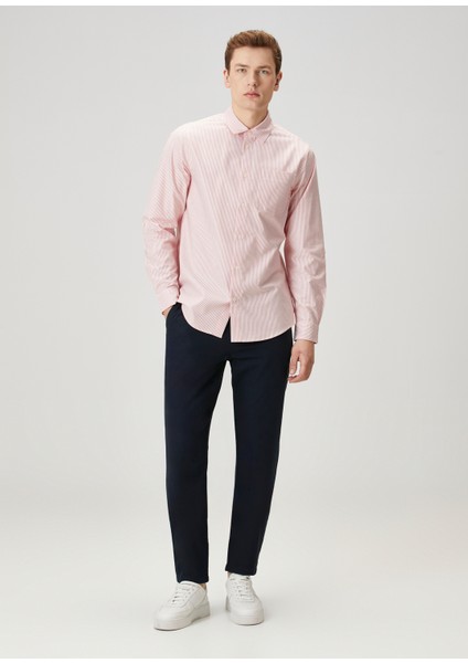 Essentials Lacivert Beli Kordonlu Twill Pantolon