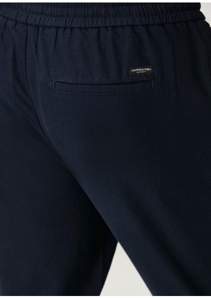 Essentials Lacivert Beli Kordonlu Twill Pantolon