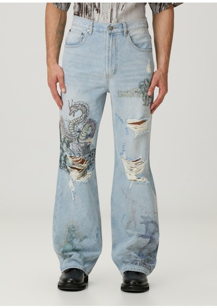 Conflict Mavi Bootcut Jean Pantolon
