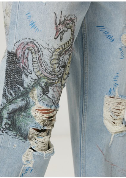 Conflict Mavi Bootcut Jean Pantolon