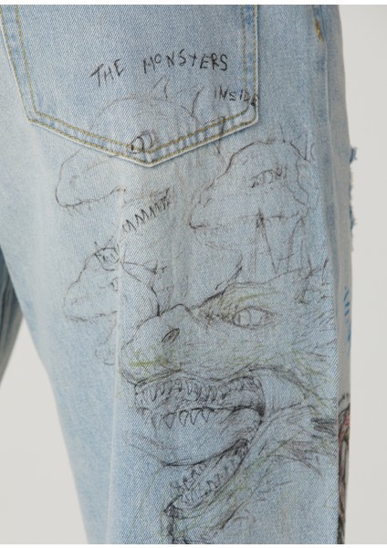 Conflict Mavi Bootcut Jean Pantolon