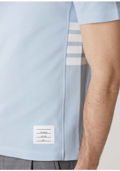 Açık Mavi Şerit Detaylı T-Shirt