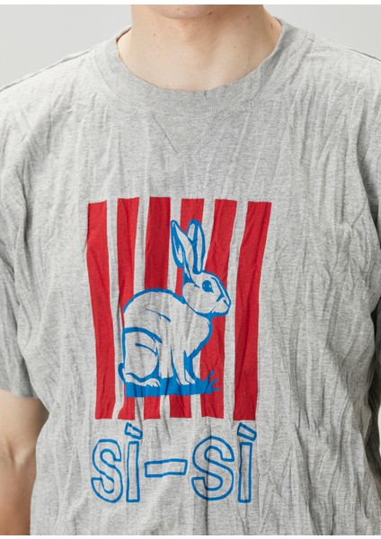 Gri Crinkle Dokulu T-Shirt indirimleri