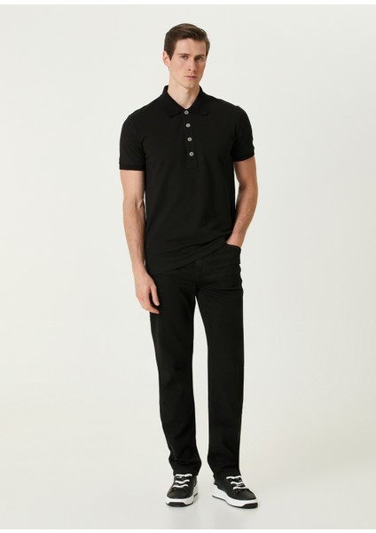 Siyah Polo Yaka Logo Jakarlı T-Shirt fiyatları