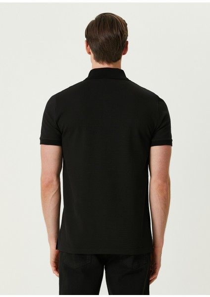 Siyah Polo Yaka Logo Jakarlı T-Shirt fırsatları