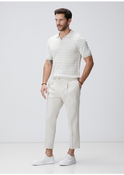 Taş Keten Karışımlı Pantolon