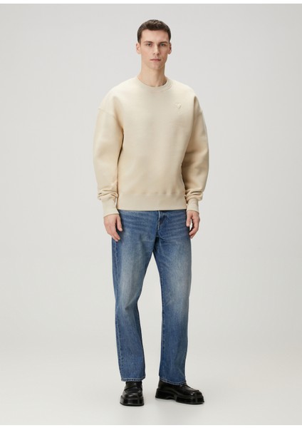 Krem Logo Nakışlı Sweatshirt fiyatları
