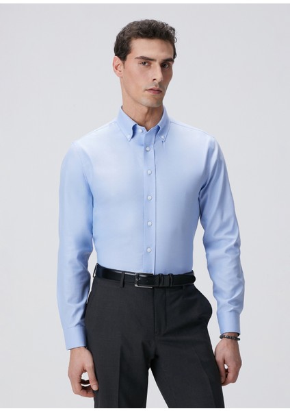 Mavi Non-Iron Oxford Gömlek