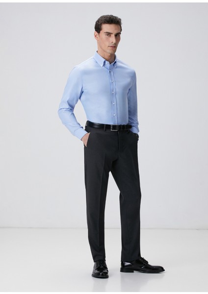 Mavi Non-Iron Oxford Gömlek modelleri
