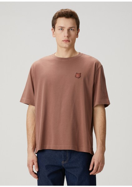 Kahverengi Logo Patchli T-Shirt