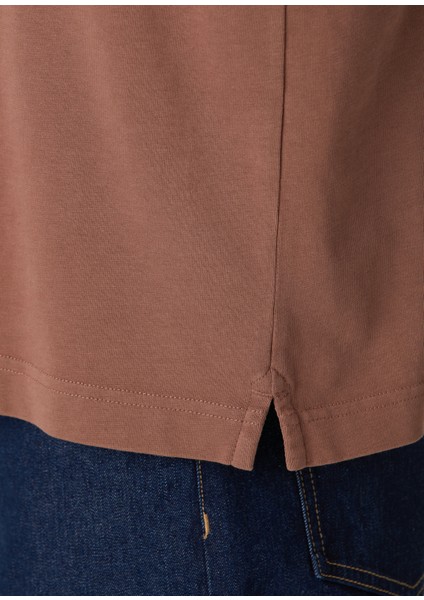 Kahverengi Logo Patchli T-Shirt