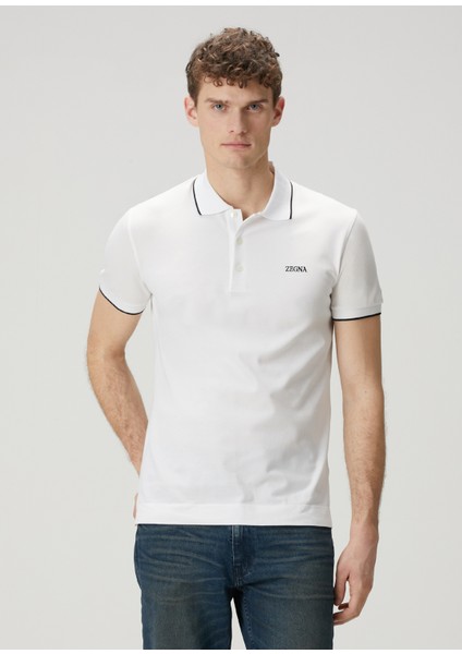 Beyaz Polo Yaka T-Shirt