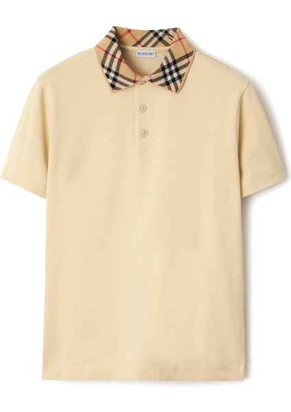 For Krem Pamuklu Polo Yakak Kısa Kollu Erkek T-Shirt