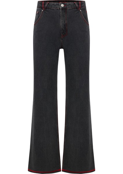 Jet Black Regular Fit Erkek Ispanyol Paça Denim Pantolon