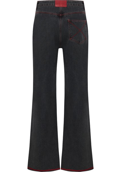 Jet Black Regular Fit Erkek Ispanyol Paça Denim Pantolon