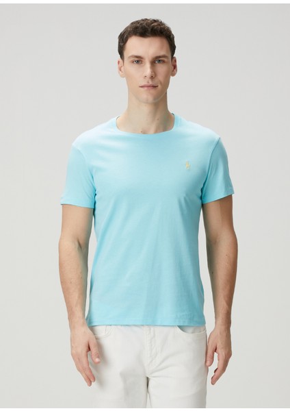 Turkuaz Logo Nakışlı T-Shirt