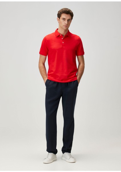 Kırmızı Polo Yaka Basic T-Shirt modelleri