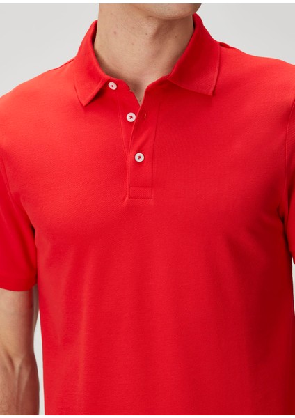 Kırmızı Polo Yaka Basic T-Shirt