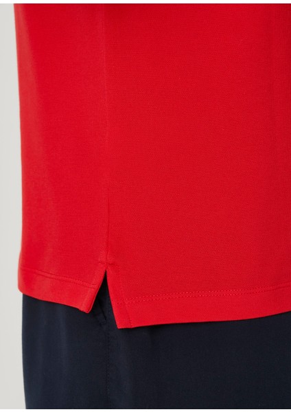 Kırmızı Polo Yaka Basic T-Shirt