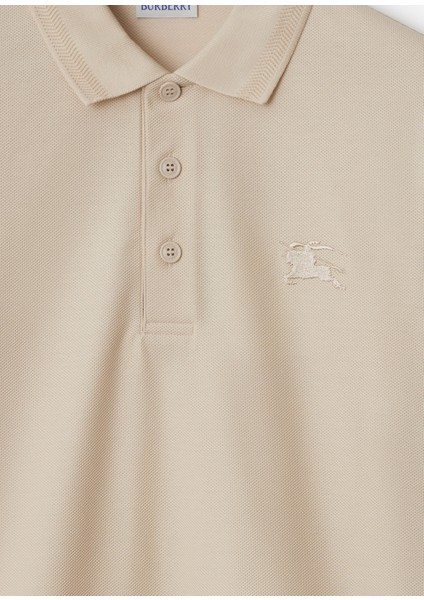 Eddie Krem Rengi Pamuklu Polo Yaka Kısa Kollu Erkek T-Shirt indirimleri