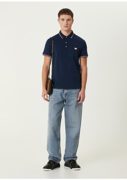Lacivert Polo Yaka Logo Detaylı T-Shirt fiyatları