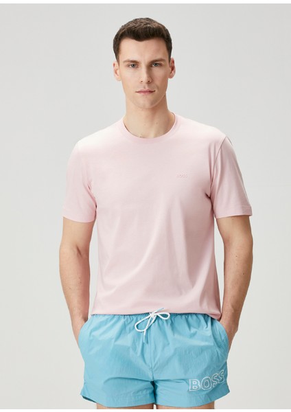 Pembe Logo Detaylı T-Shirt