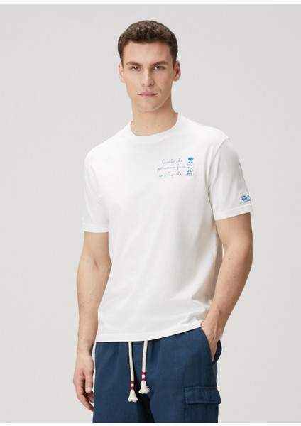Portofino Beyaz Nakışlı T-Shirt