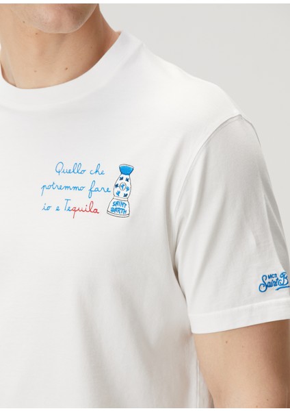 Portofino Beyaz Nakışlı T-Shirt indirimleri