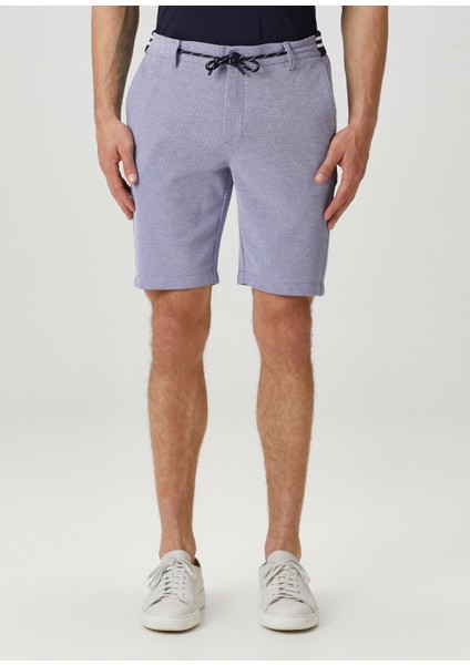 Mavi Beli Kordonlu Bermuda