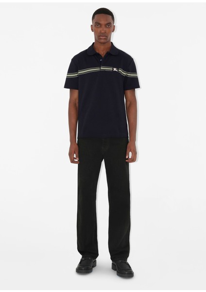 Sic Striped Mavi Pamuklu Polo Yaka Kısa Kollu Erkek T-Shirt fiyatları
