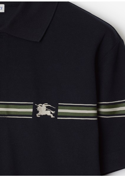 Sic Striped Mavi Pamuklu Polo Yaka Kısa Kollu Erkek T-Shirt indirimleri