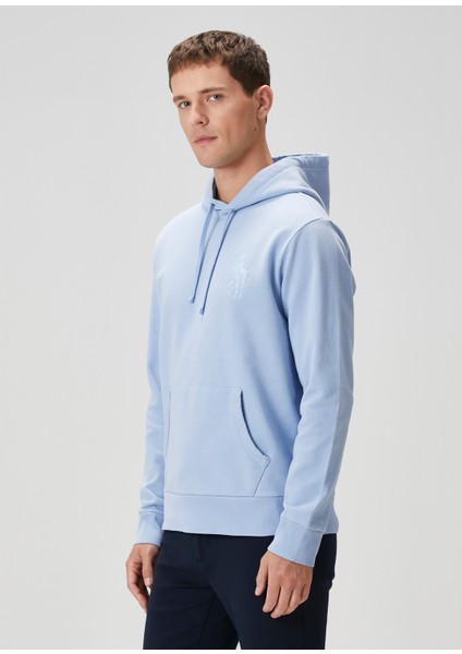 Açık Mavi Logo Nakışlı Sweatshirt modelleri