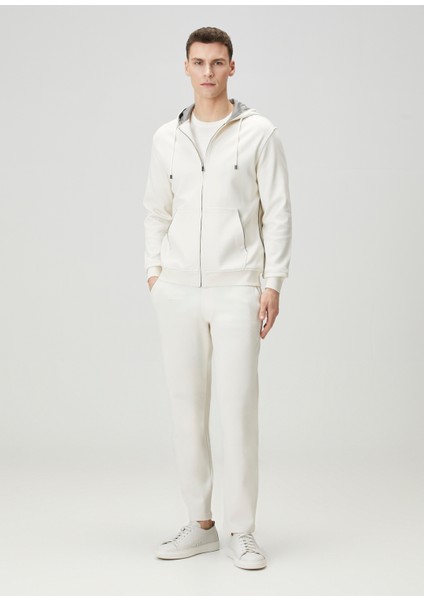 Beyaz Kapüşonlu Sweatshirt