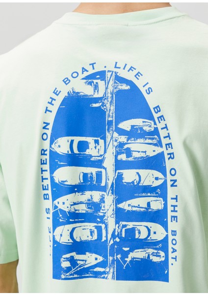 Açık Yeşil Figür Baskılı Oversized T-Shirt