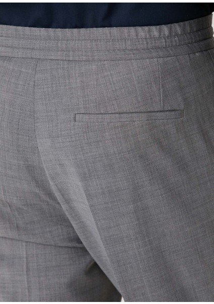 Gri Beli Kordonlu Pilili Pantolon indirimleri